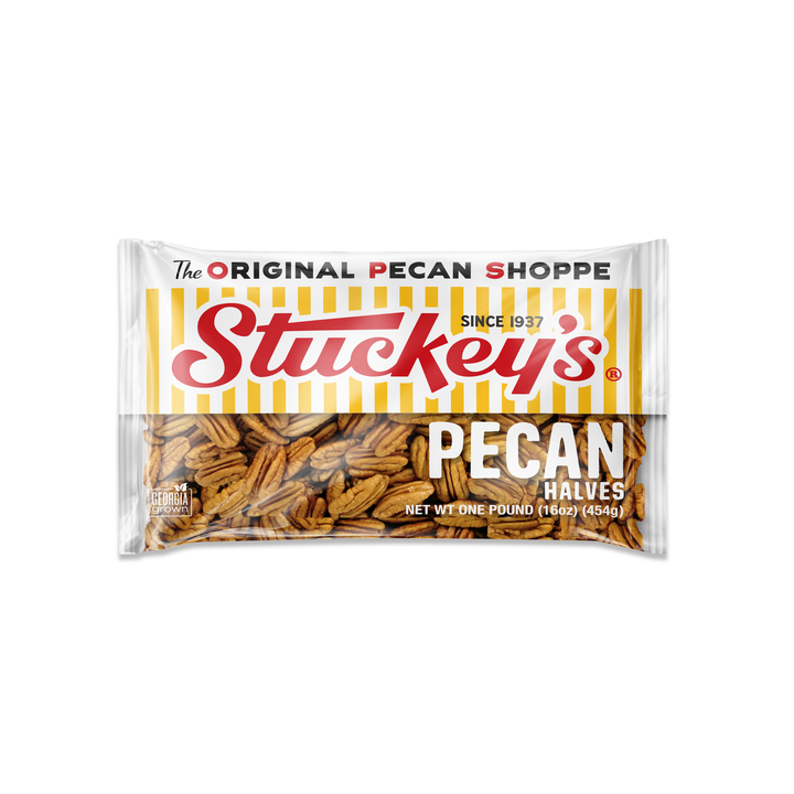 Mammoth Pecan Halves – 1 lb Bags | Case of 24