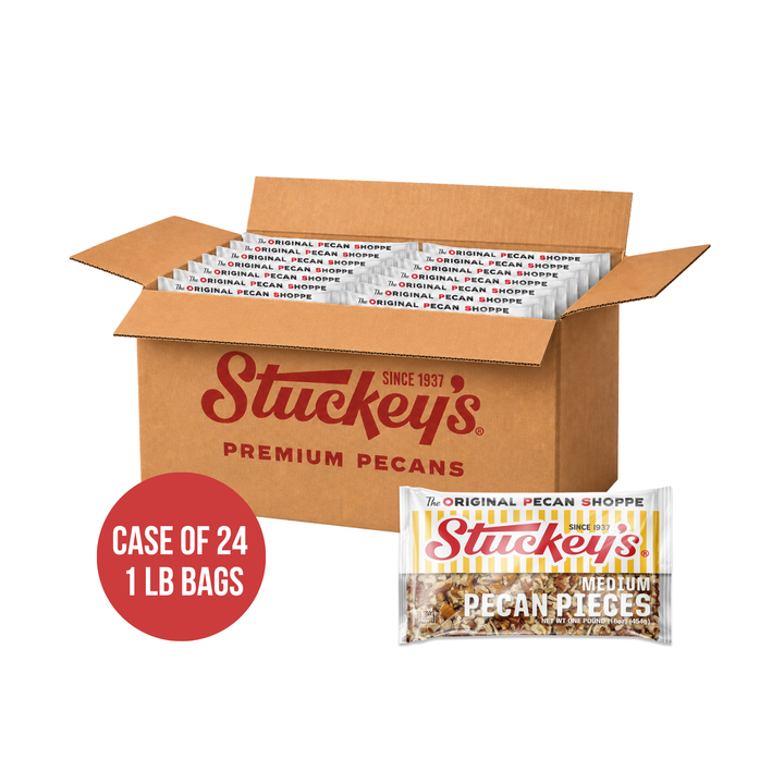 2026 CROP | Medium Pecan Pieces – 1 lb Bags | Case of 24