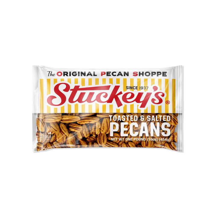 Roasted & Salted Fancy Pecans – 1 lb Bags | Case of 24
